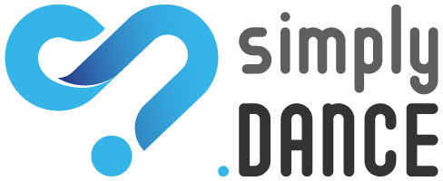 simply dot dance icon has the S and D aligned to resemble a heart shape with a dot as the base